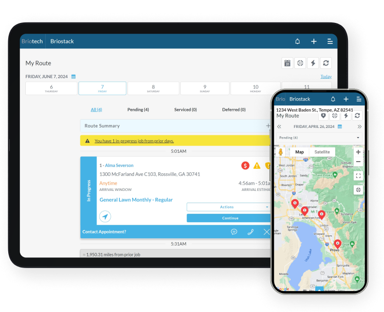 technician route software on devices